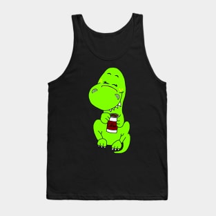 Happy Caffeinated Dinosaur Tank Top